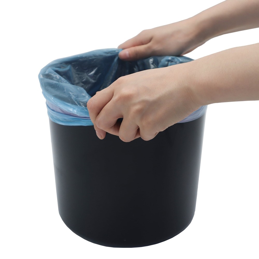 Mainstays Bathroom Trash Can Black Plastic