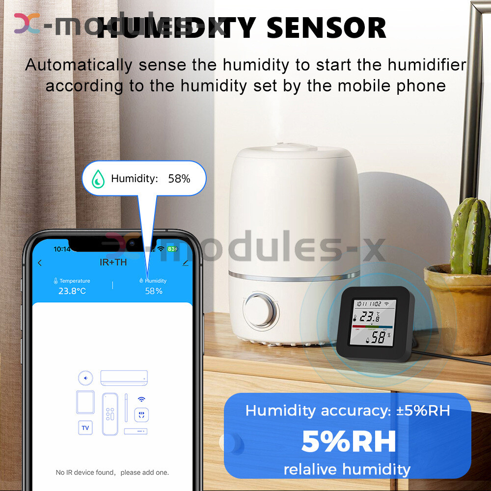Tuya Smart WIFI Bluetooth Thermo-Hygrometer with IR Remote Controller Function