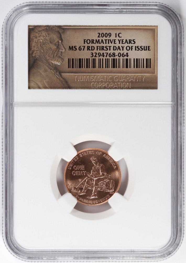 2009 Lincoln Bicentennial Cent Formative Years NGC MS67 RD Red 1c