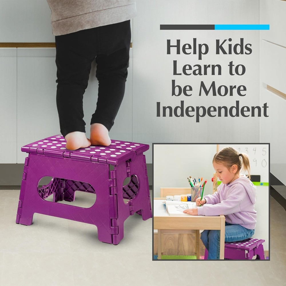 Folding Step Stool Lightweight Support Adults and Safe Enough for Kids