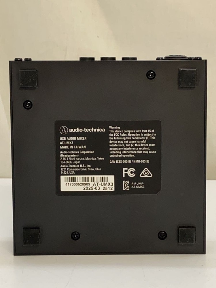 Audio-technica Mixer At-umx3 Audio Interface Used