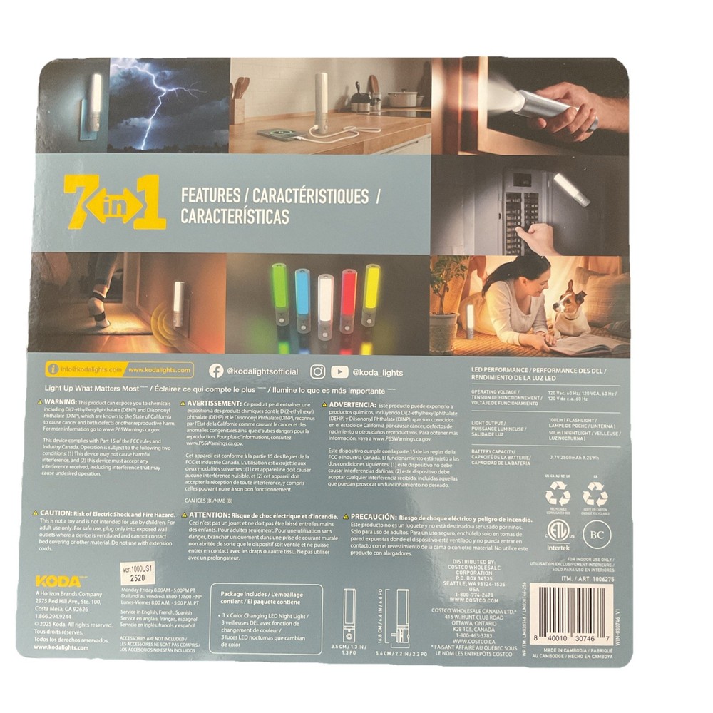 KODA - Modern Power Failure Nightlight (3 Pack)