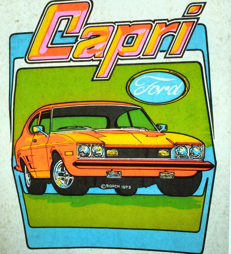 Authentic VINTAGE Ford Capri Heat Transfer Iron On