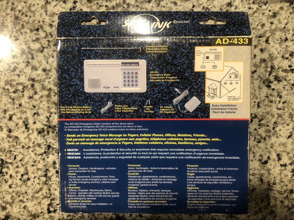 Skylink Wireless Security Emergency Dialer, 1-Way (AD-433)
