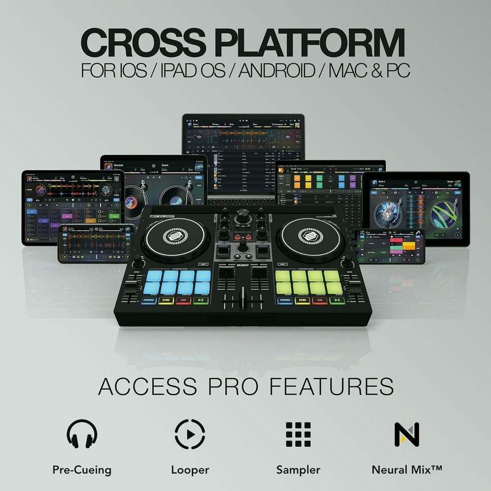 Reloop Buddy 2 Channel DJ Controller for iOS and Computer USB DJ Mixer