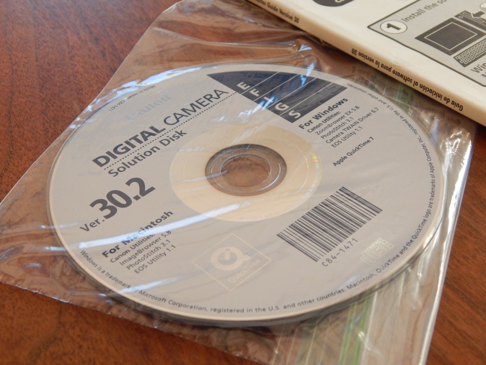 Canon Digital Camera Solution Disk Ver 30.2 CD ROM w Starter Guide 2007 MAC/WIN