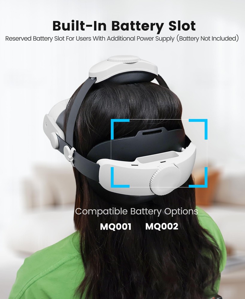 for Meta Quest 3S/Quest 2/Quest 3 Head Strap, Double Knobs Adjustable Elite S...