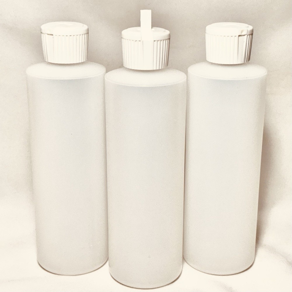 Empty 8oz Plain Plastic Squeeze Bottles With Flip Top Caps~3 Pack