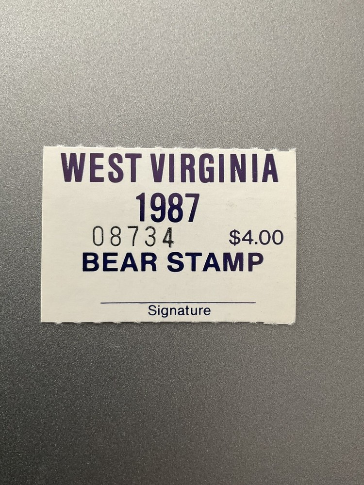 1987 West Virginia Bear Stamp, MNHOG