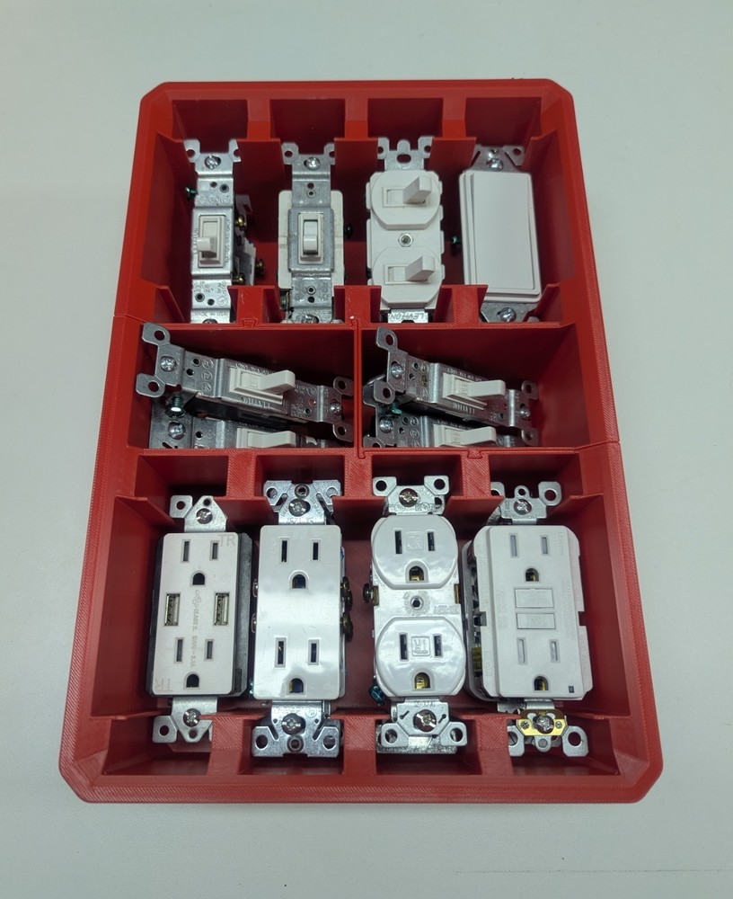 Receptacle/Switch Insert Set for Milwaukee Packout Standard Depth Organizer