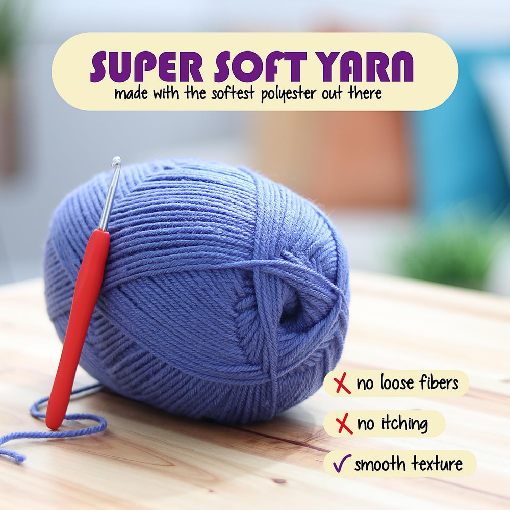 Crochet Kit for Beginners with Yarn Hooks Bag Accessories Video Tutorial