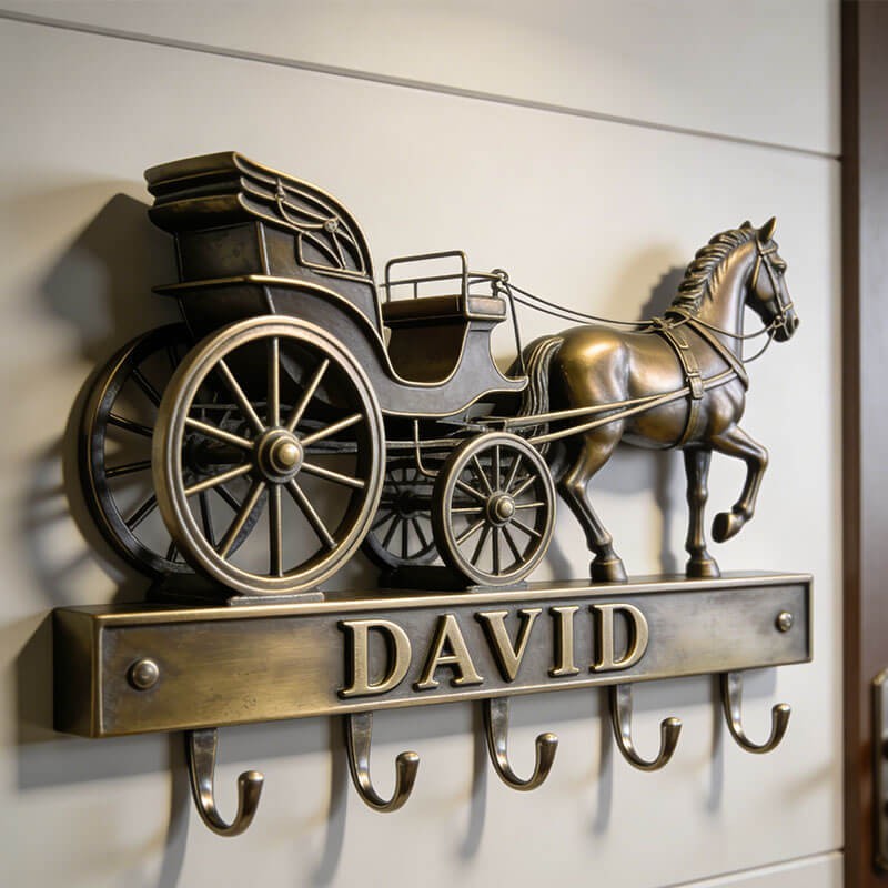 Customized retro carriage-themed wall hooks key holder