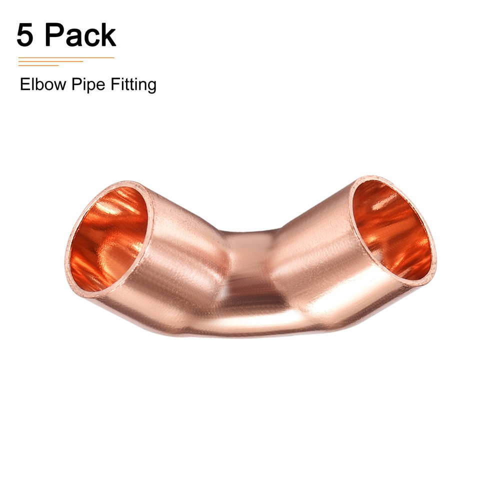 5Pack 3/8" ID 90 Degree Copper Pipe Fitting Copper Elbow Adapter