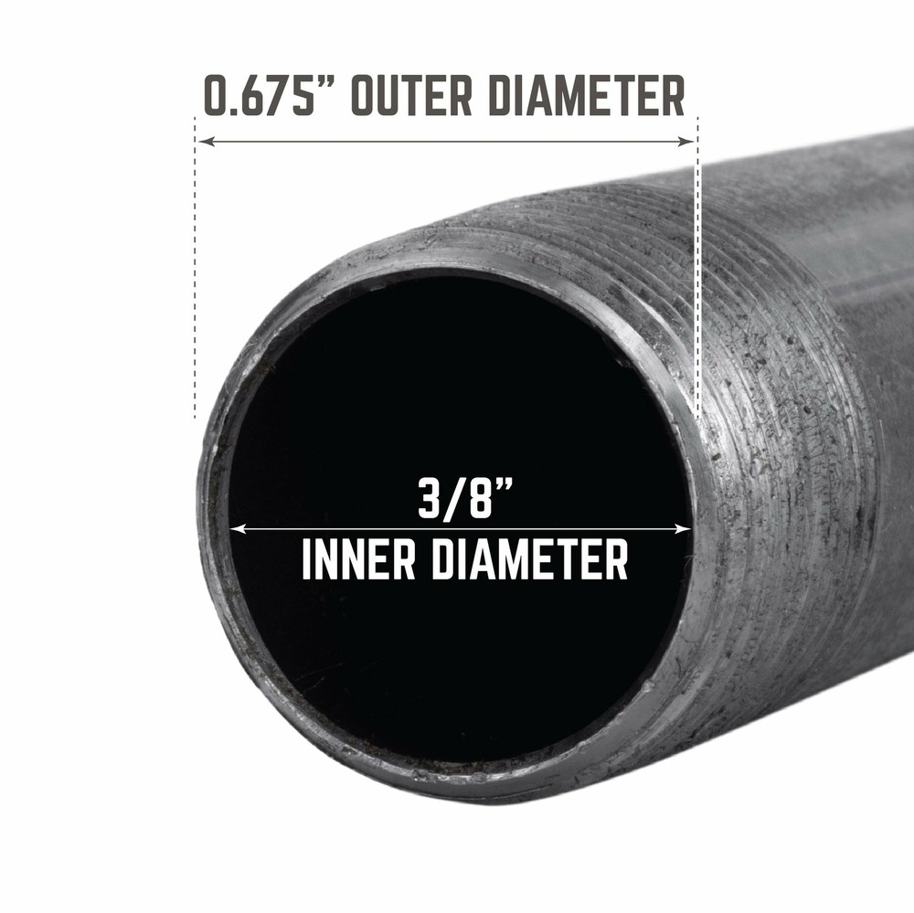 3/8 in. x 6 in. Black Pipe