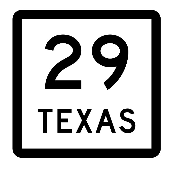 Texas State Highway 29 Sticker Decal