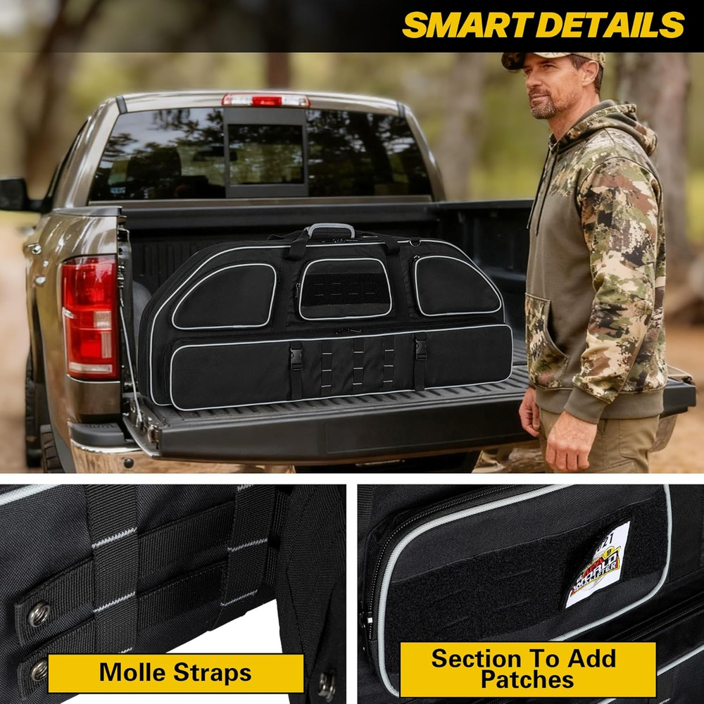 Padded Compound Bow Case with Arrow Pocket & Backpack Strap for Hunting