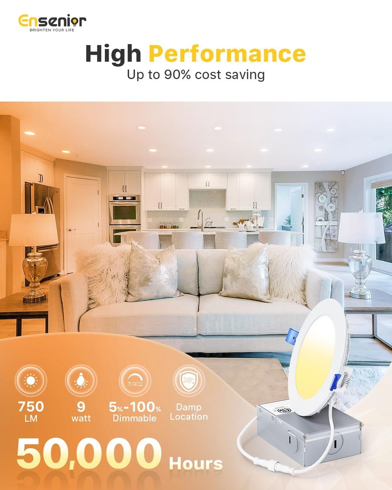 Ensenior 16 Pack 4 Inch Led Recessed Ceiling Light Dimmable 2700K Soft White