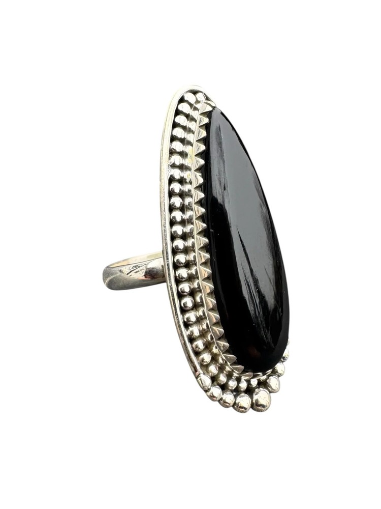 Black Onyx Solid 925 Sterling Silver Ring 9