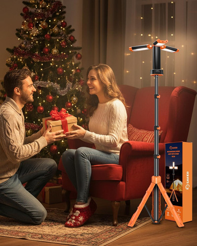 Saker Portable Camping Light with Stand 73.2" Rechargeable Work Orange