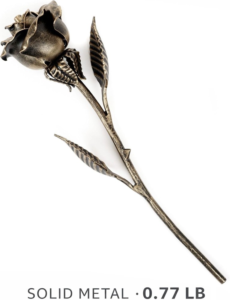 Handcrafted Bronze Rose – 8th & 19th Yeat Wedding for Her – Solid Me