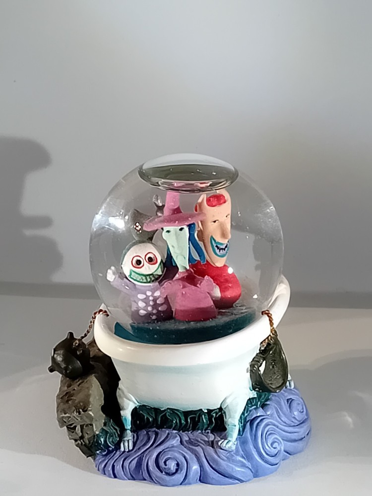 Small Disney Store Nightmare Before Christmas Snowglobe Lock Shock & Barrel