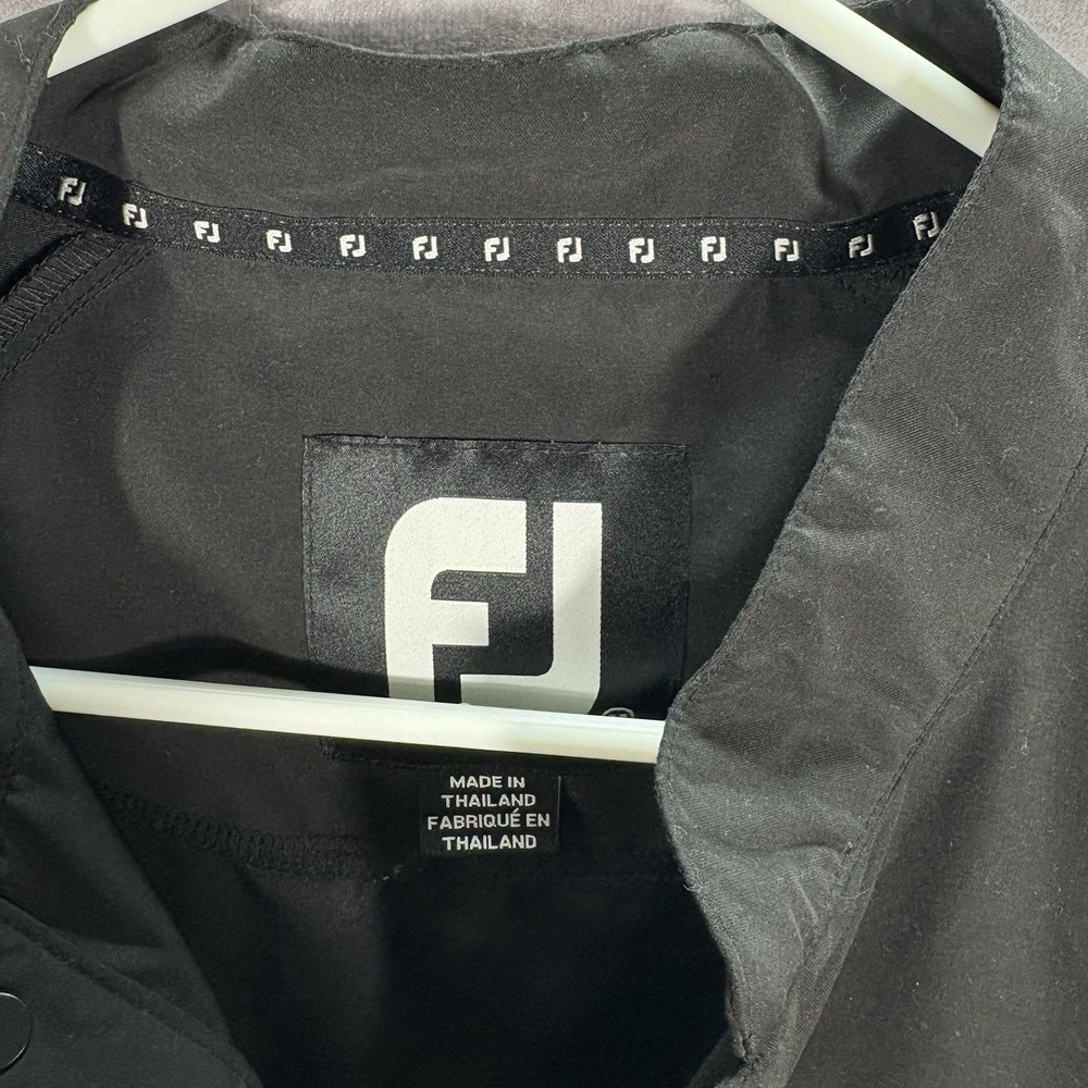 Footjoy Jacket Mens Medium Black Druid Hills Pullover 3/4 Button Long Sleeve