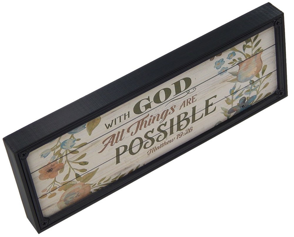 With God All Things Are Possible Rustic Farmhouse Sign Scripture Art Decor Print