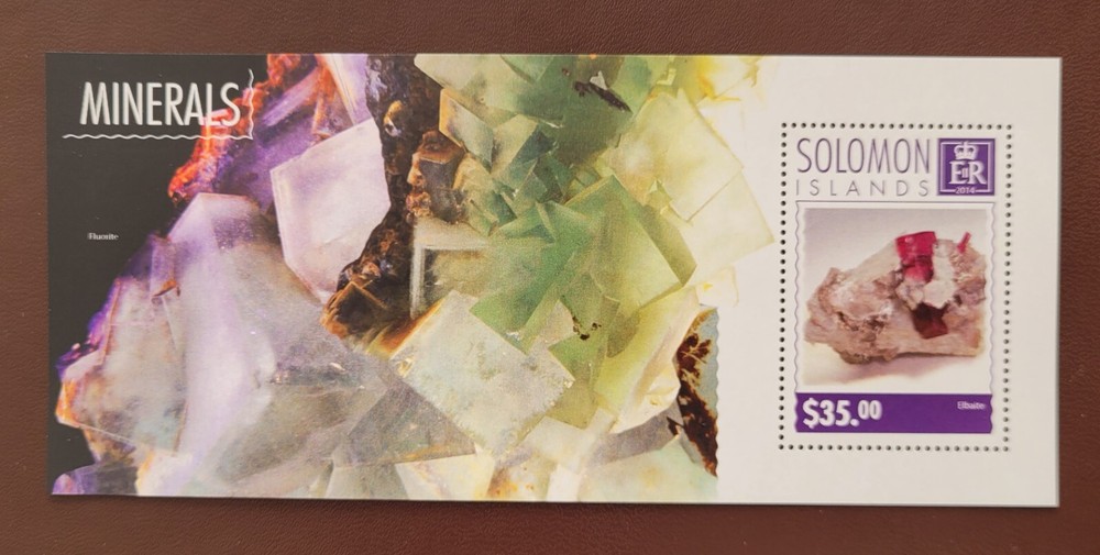 Solomon Islands 2014 / Minerals - elbaite  / 1v ms
