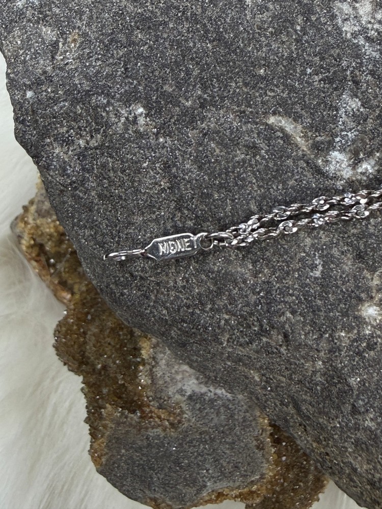 Monet Silver Tone Two Chain Bracelet 6.75"