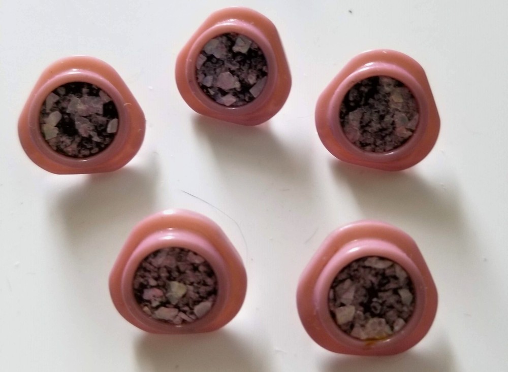5 Shank Pink Confetti Look Sparkly Buttons