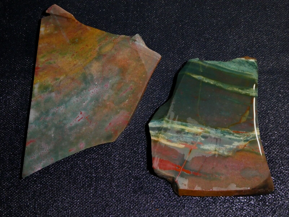 Fancy Jasper- 2 small pieces --rough--cabbing-display