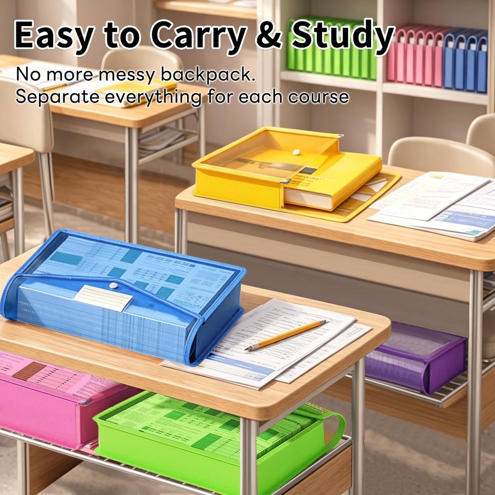 10 Pack Plastic Expanding File Folder, Transparent Folders for Documents with...