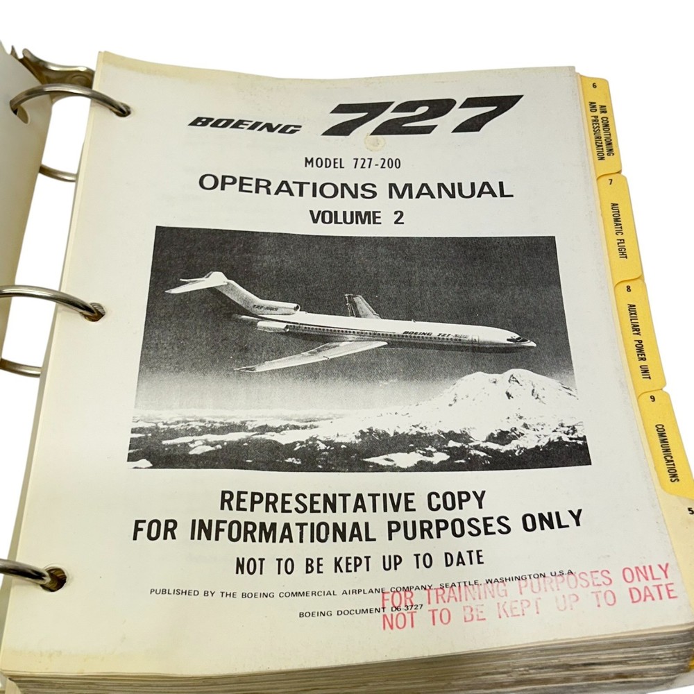 Boeing 727 Flight Operations Pilot Training Manual Volume 2 The Boeing Company
