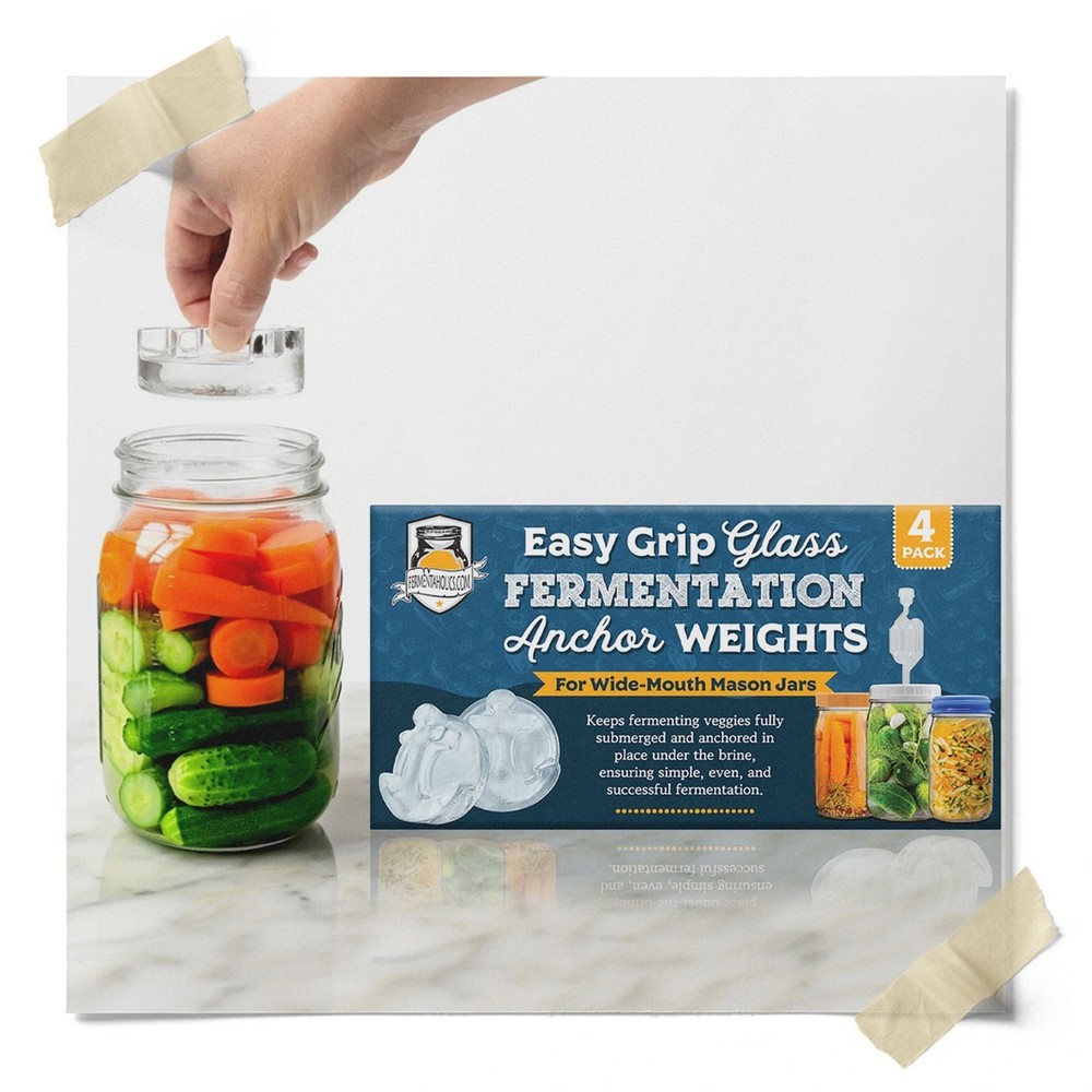 4 Pack Glass Fermentation Weights With Easy Grip Handles