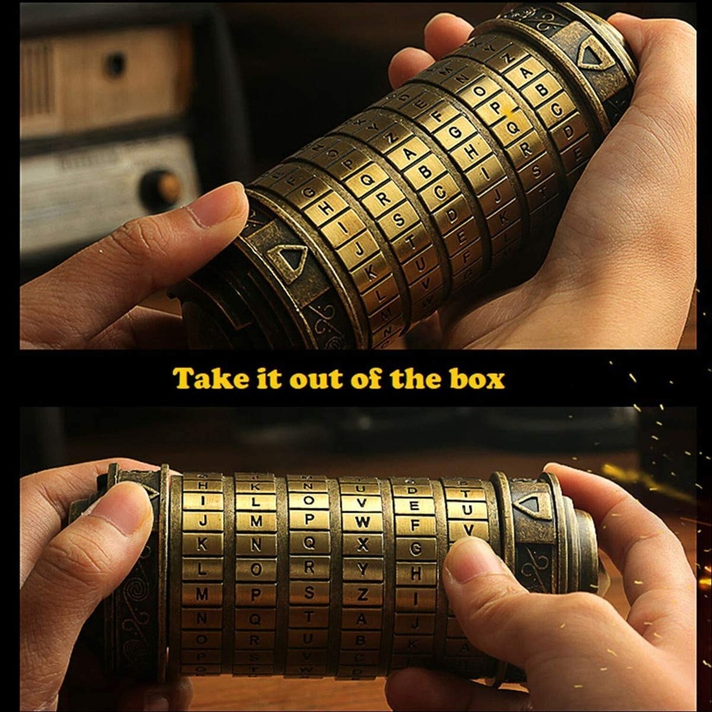 Cryptex Da Vinci Code Mini Cryptex Lock Puzzle Boxes with Hidden Compartments...