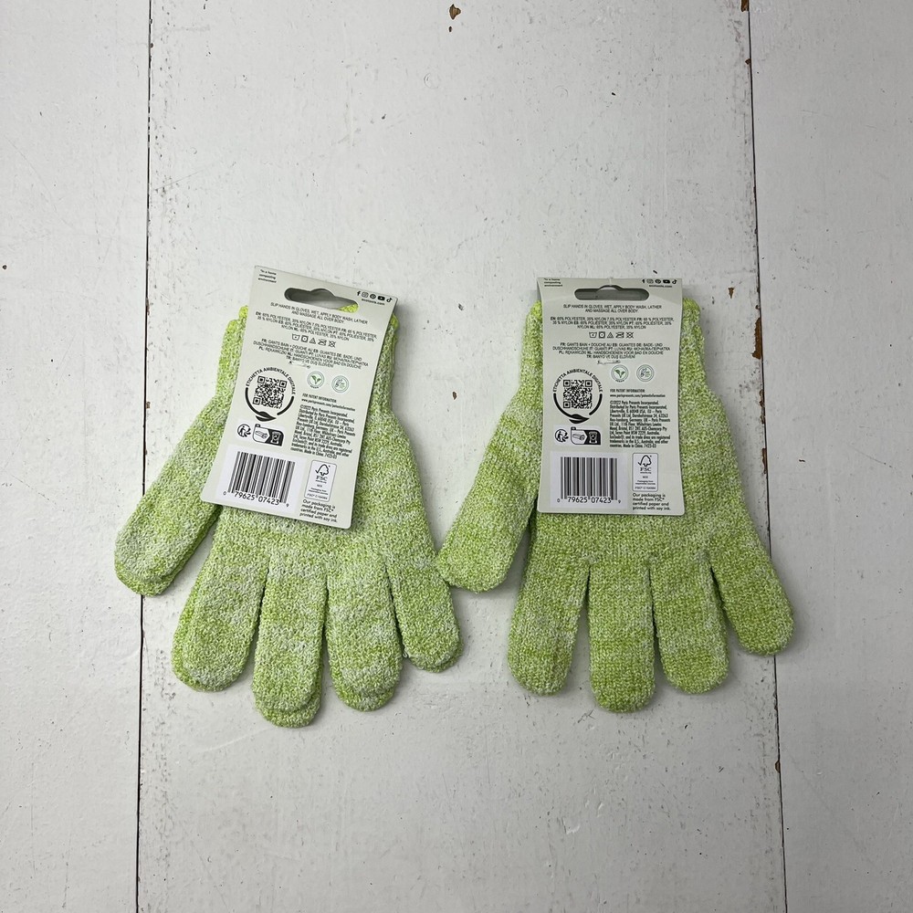 ecoTools Green Bath & Shower Gloves 2 Pack NEW