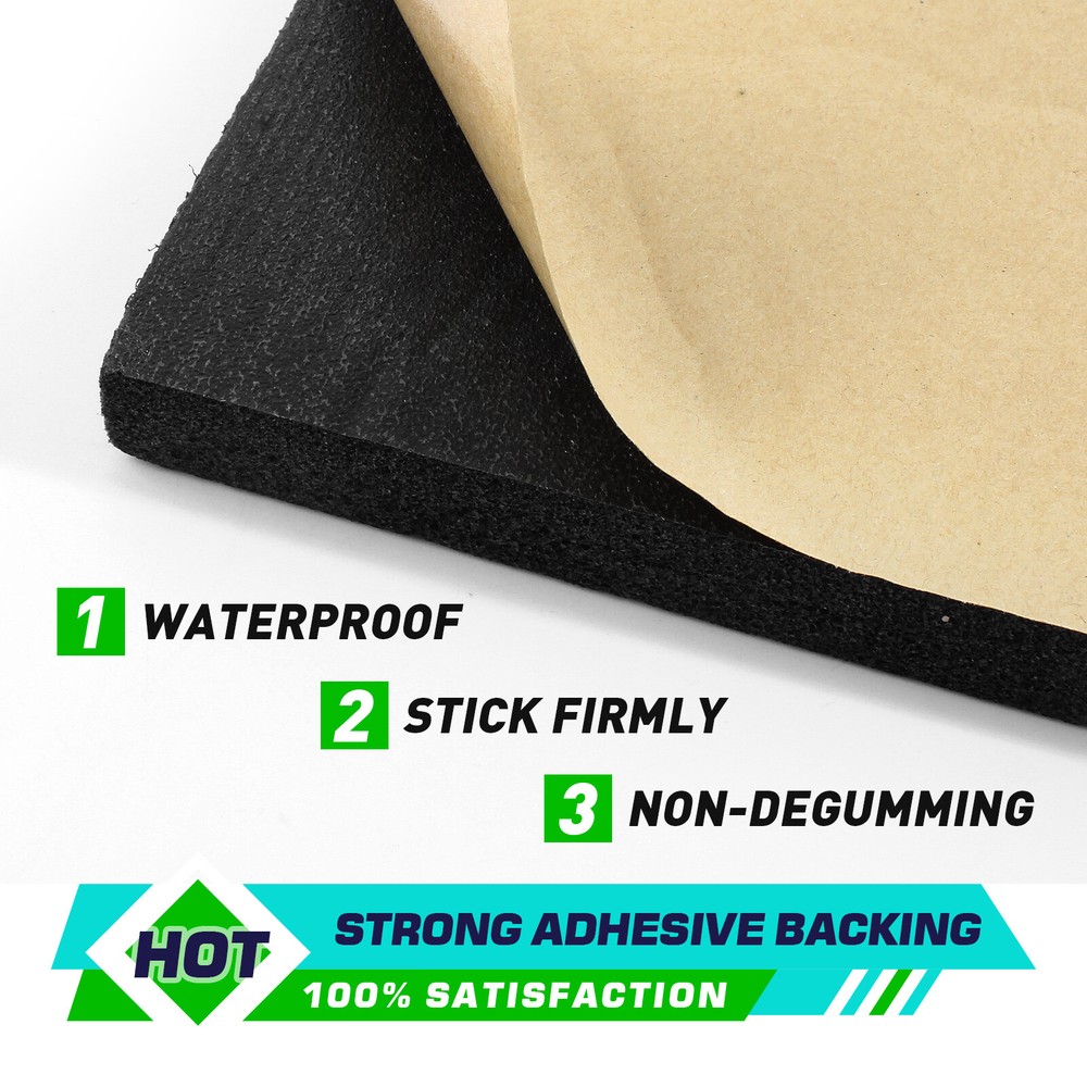 4Sheets 2CM Thickness Adhesive Backed Foam Rubber Sheet Padding Insulation pad