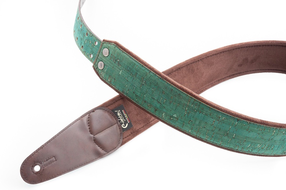RightOn! Mojo Cork Guitar Strap; Teal