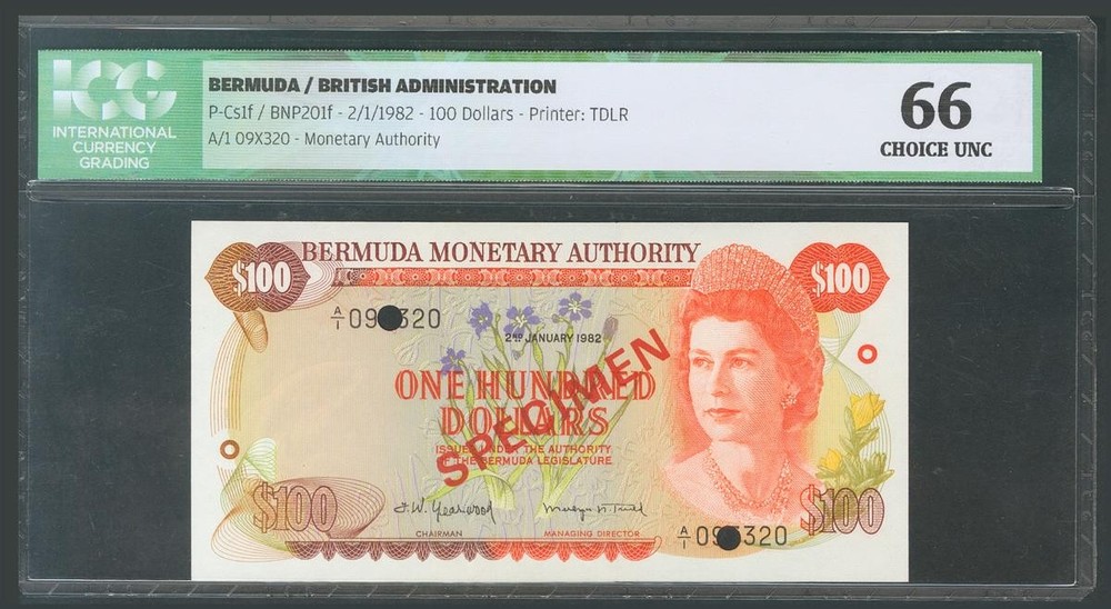Bermuda. 1 To 100 Dollars. (1978ca) . Bermuda Monetary Authory. Specimen. ( Pick