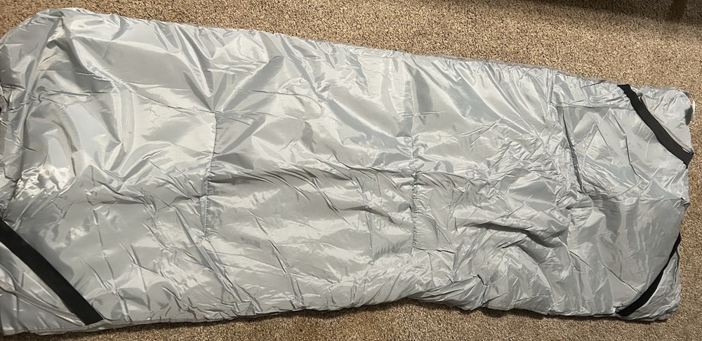 Sleeping cot Pad Roll Up Camping Mattress Gray 75x29in Polyester