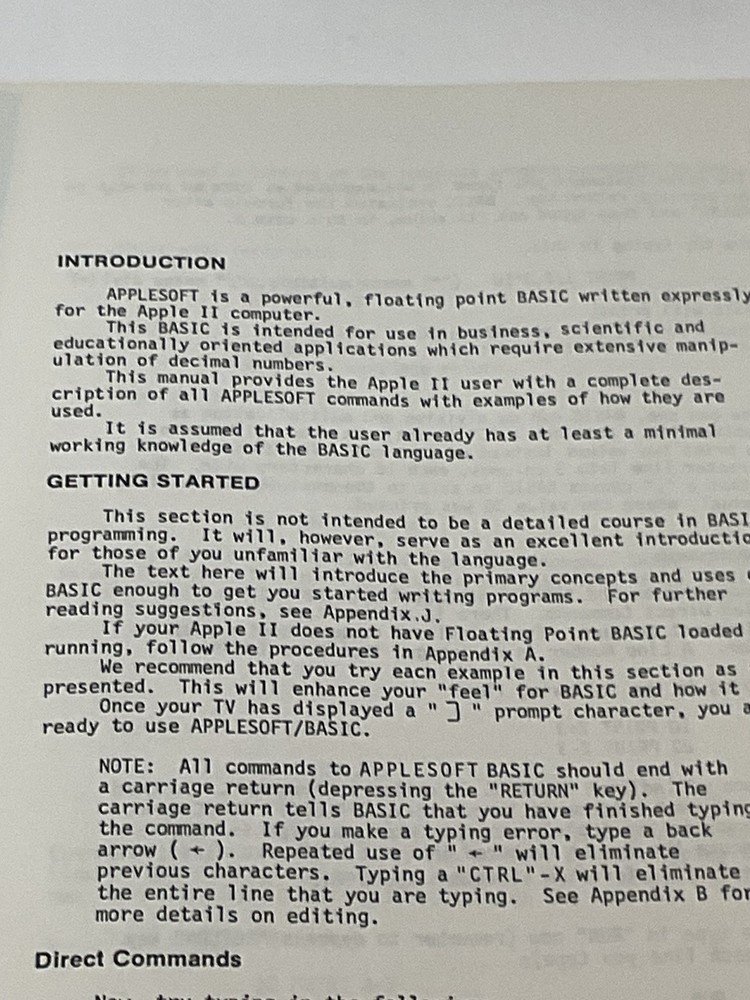 Vintage Apple II The Original Blue Book & AppleSoft Floating Point Basic 1977