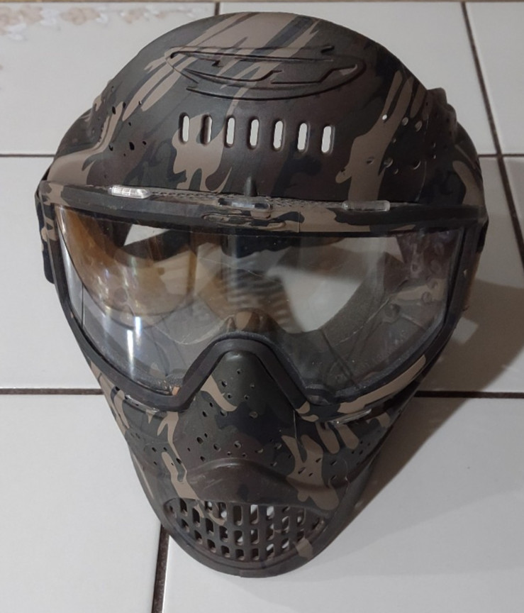 JT CAMOUFLAGE PAINTBALL MASK FULL FACE AND EAR COVERAGE ADJUASTABLE STRAP