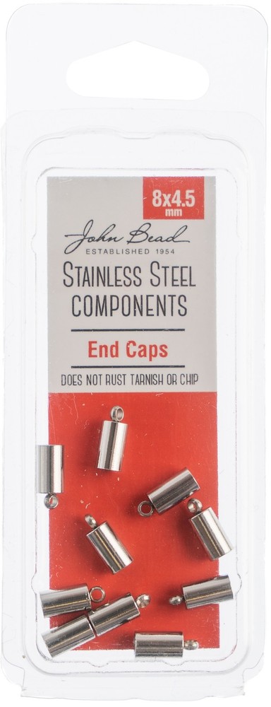 Stainless Steel End Cap 10/Pkg 8x4.5mm