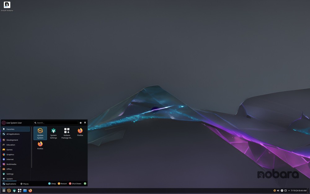 Nobara Linux Bootable USB Flash Drive 64 BIT GNOME KDE