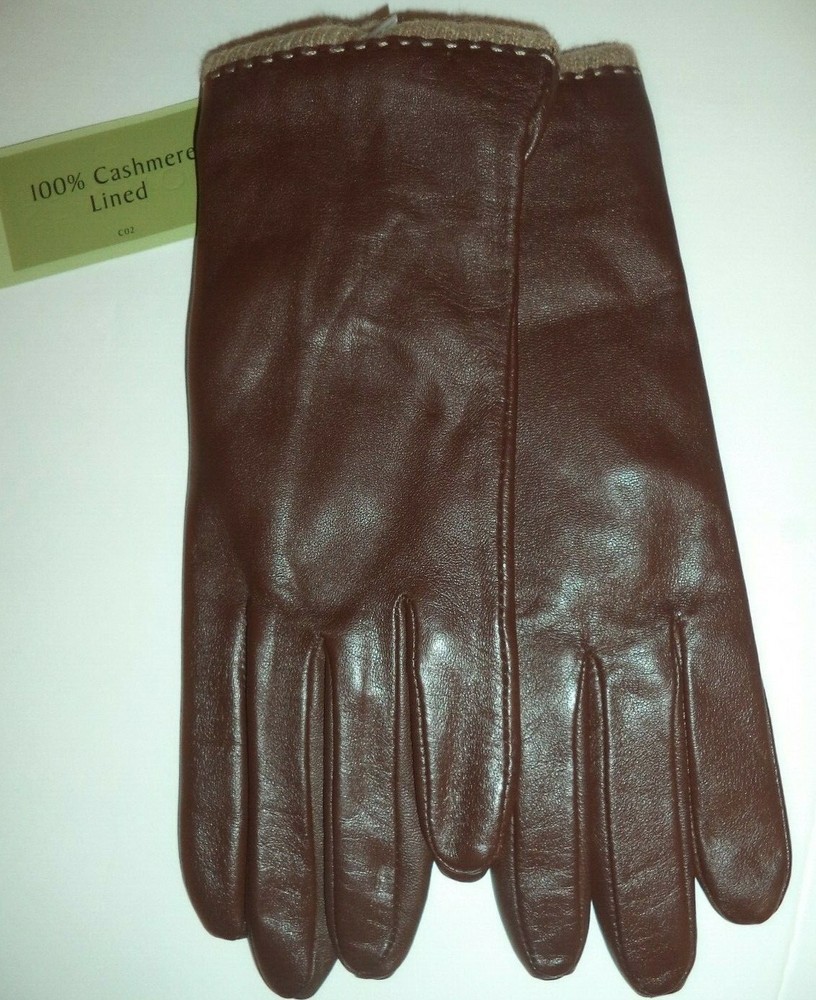 Fownes 100% Cashmere Lined} Gloves*.Brown, Medium