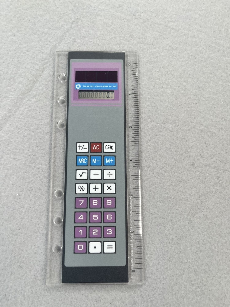 Solar Cell File Calculator with Notebook Rings NEW