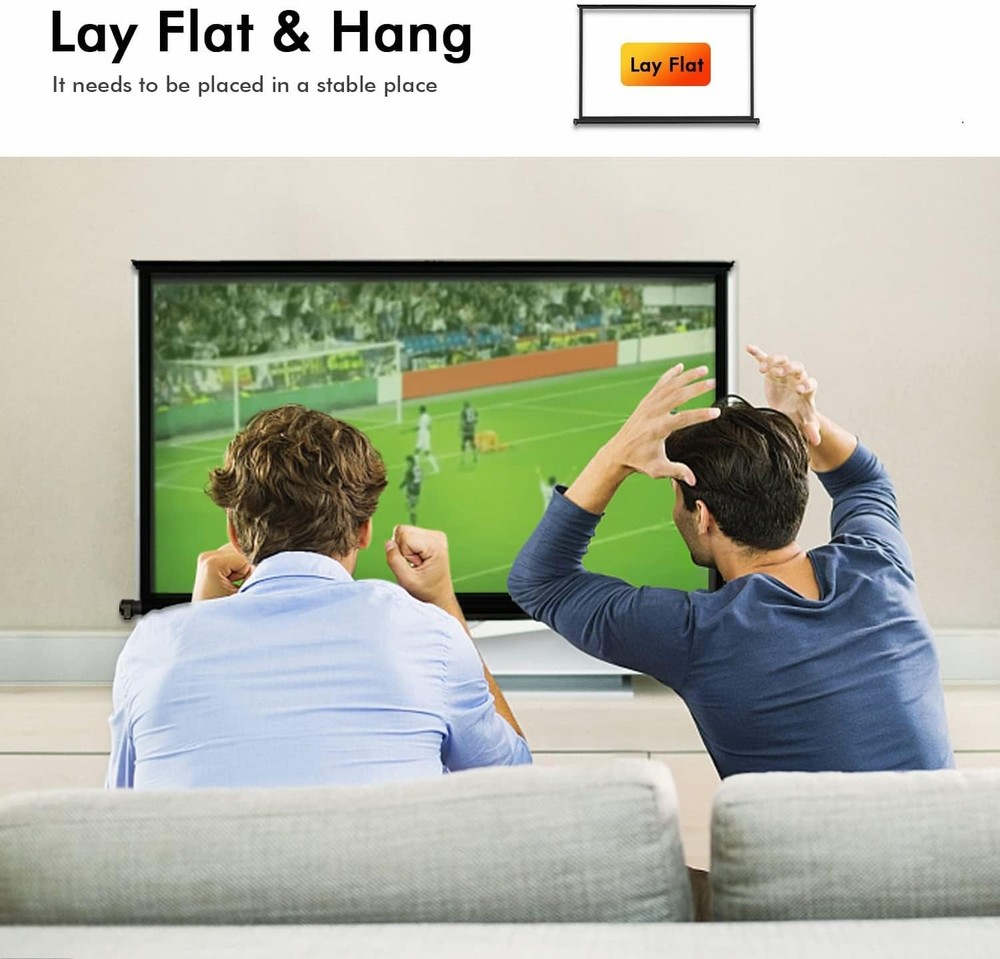 New Portable Mobile 50 Inch Projector Screen Pull Down, 16:9 Projector Screen...