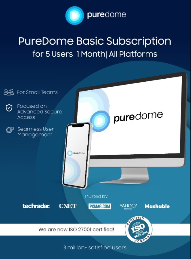 PureDome Basic Subscription for 5 Users  1 Month| All Platforms