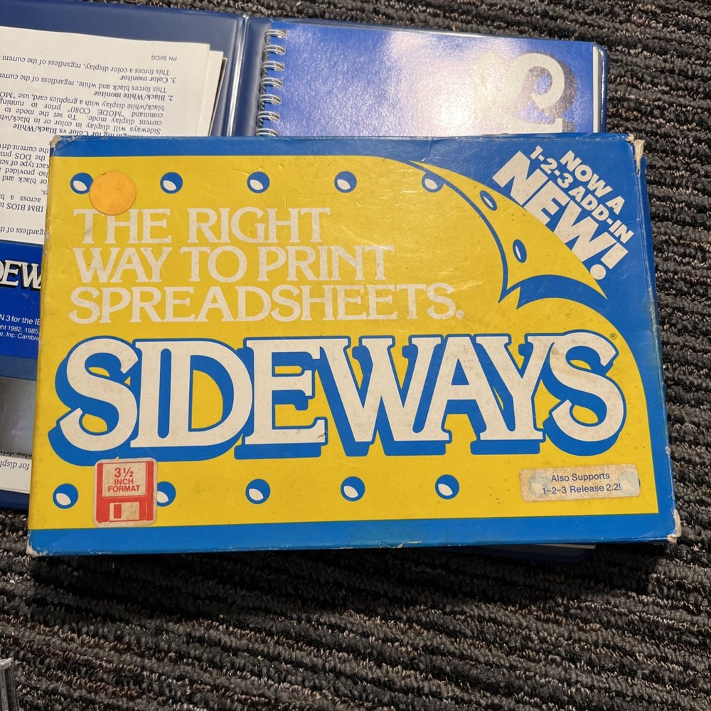 Sideways Software IBM PC Funk MANUAL, 1987 Rotate Spreadsheets for Dot Matrix