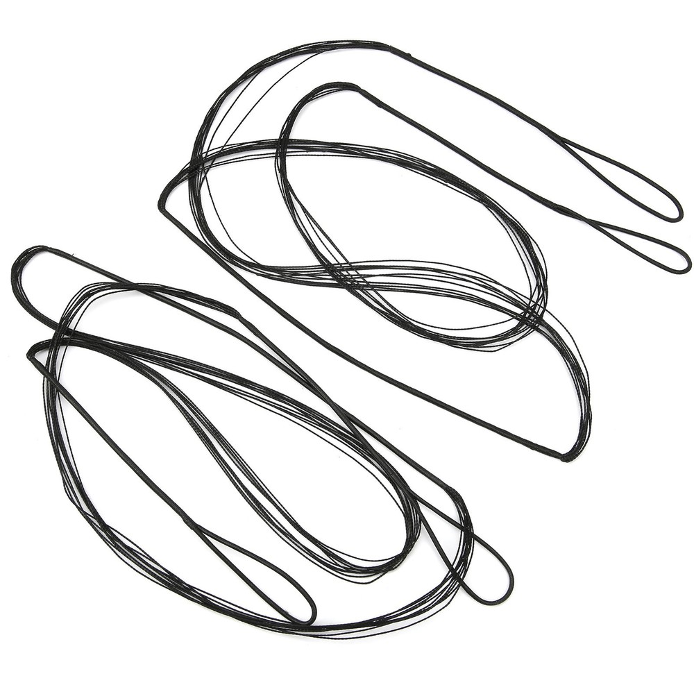 2 Pack 53" Recurve Bow String 12 Strands Archery Bowstrings Replacement Black US